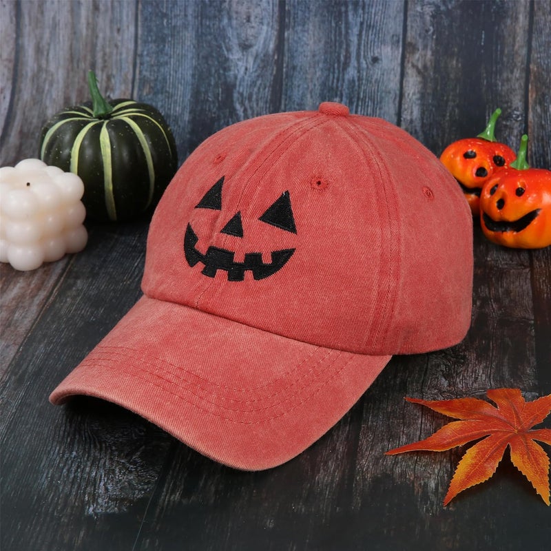 Lyfange Halloween Pumpkin Hat for Women Men Halloween Baseball Cap Adjustable Jack-o Lantern Hat Orange - Image 3